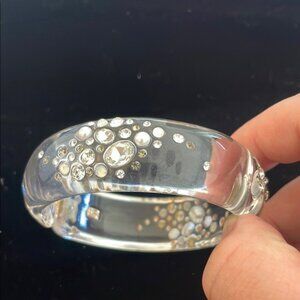 ALWXIS BITTAR Elegant Silver Crystal Bangle